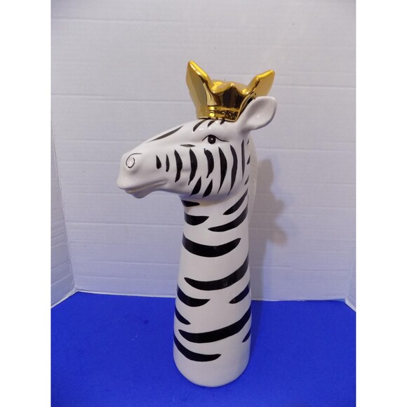 NEW Ceramic Zebra Vase Figurine Statue - Picture 2 of 6